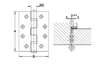 BẢN LỀ CỬA CHỐNG CHÁY HAFELE 926.98.043