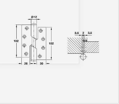 Bản lề nâng hạ Hafele  mở phải 926.27.603