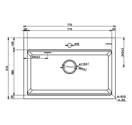 Chậu đá Hafele ESSENCE HS22-GEN1S90M, chậu đơn 577.25.530