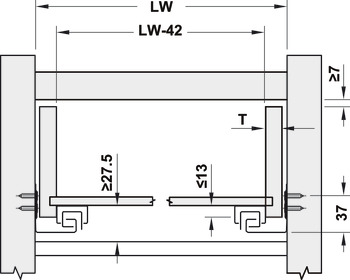 Ray âm nhấn mở Hafele EPC EVO 450mm 433.32.174