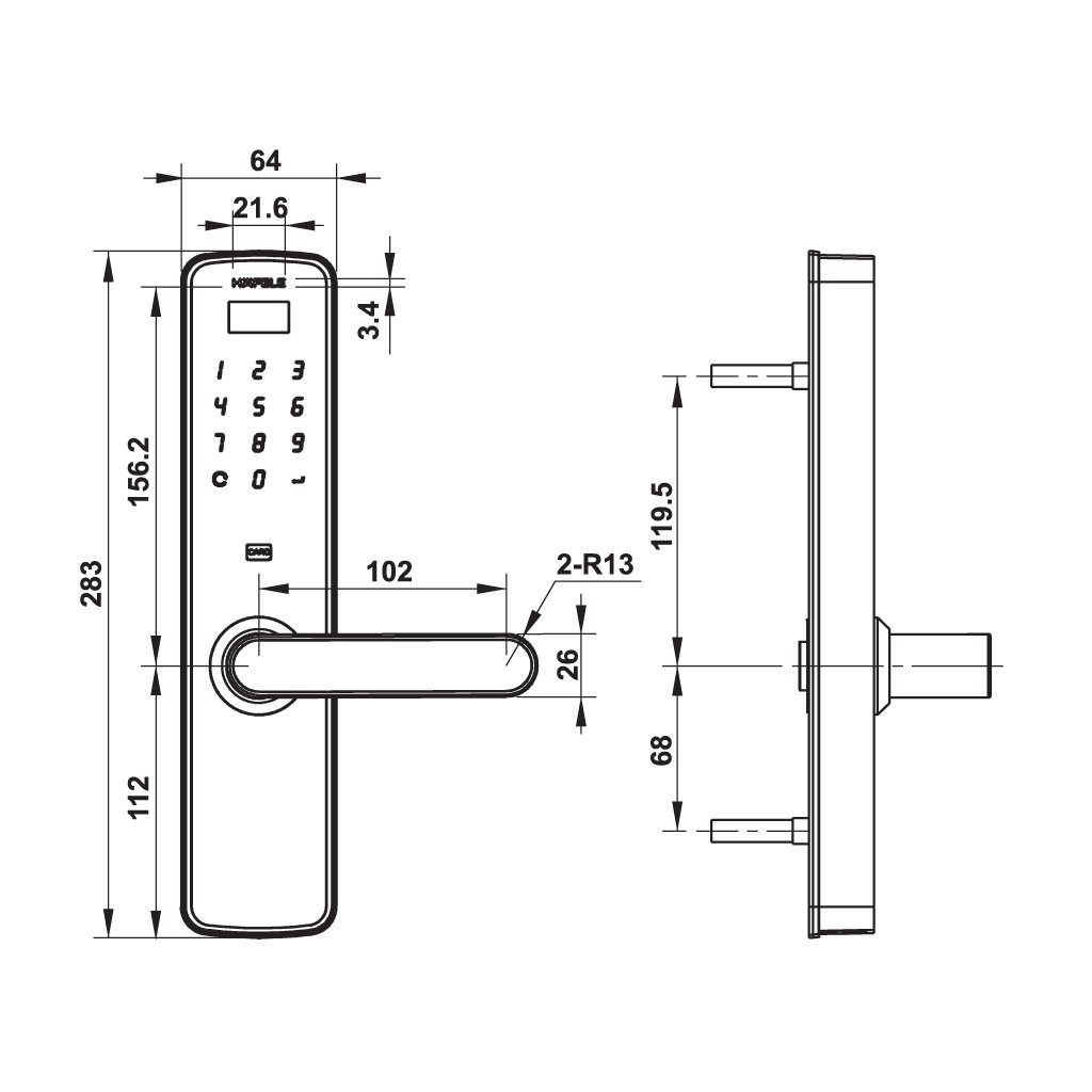 Khóa điện tử Hafele DL7000 - 912.05.497