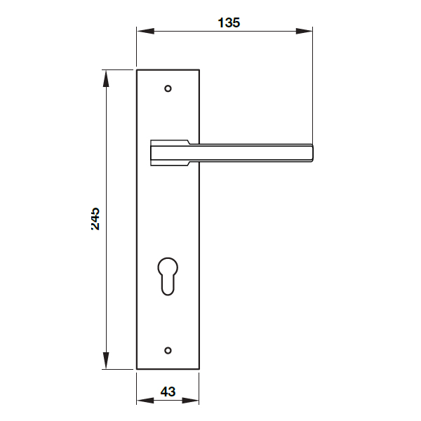 KHÓA CỬA ĐẾ DÀI HAFELE 901.79.063