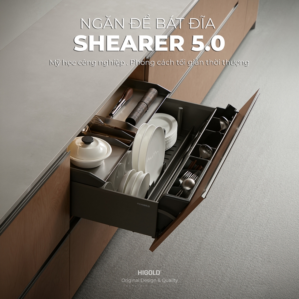 GIÁ ĐỂ BÁT ĐĨA HỘP NHÔM CAO CẤP DÒNG MỞ NHANH SHEARER 5.0