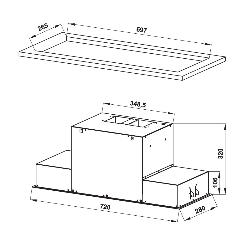 MÁY HÚT MÙI ÂM TỦ HAFELE HH-BI72A 533.80.027