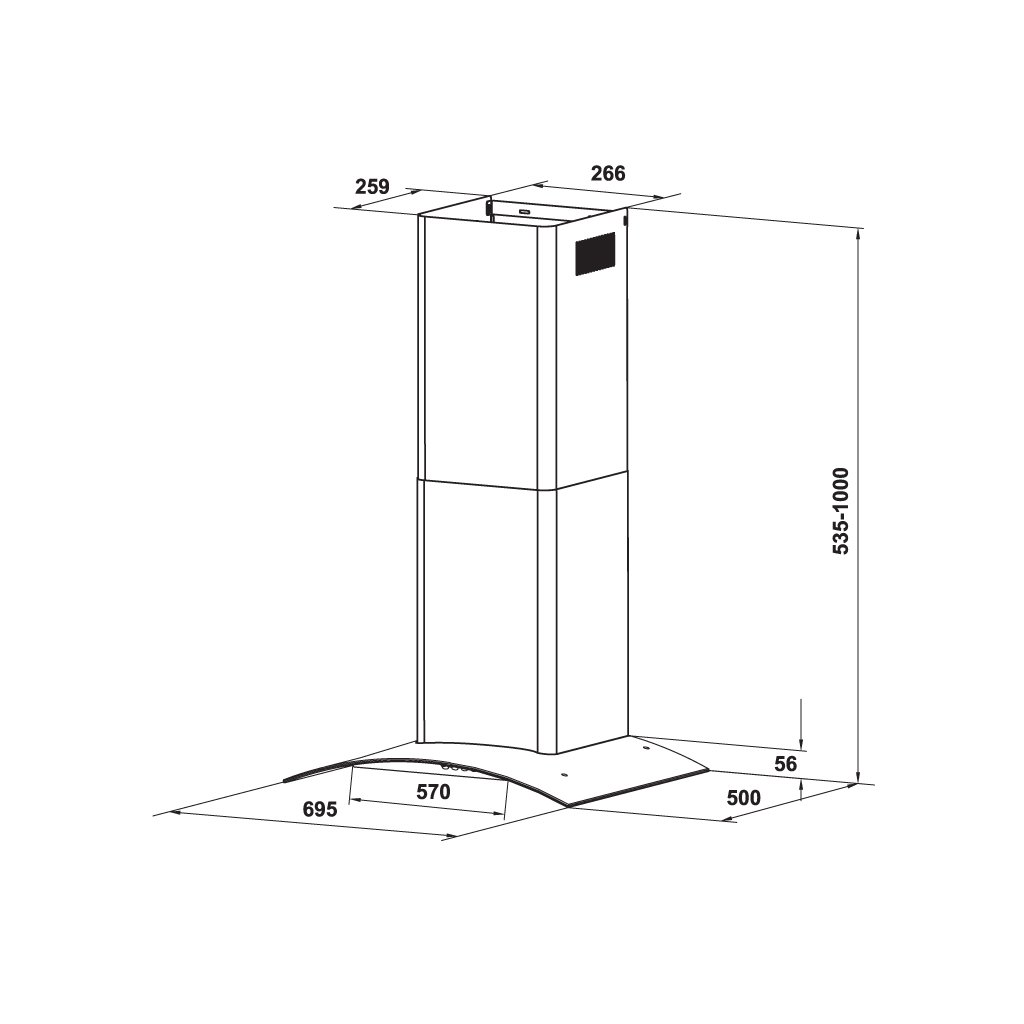 Máy hút mùi gắn tường chữ T Hafele HH-WT70A 533.86.807