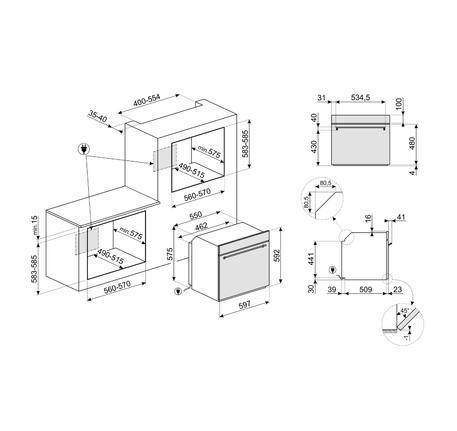 LÒ NƯỚNG SMEG ĐỐI LƯU SF6381X 536.64.753