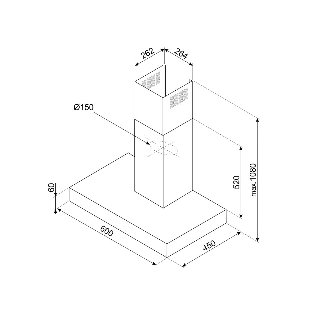 MÁY HÚT MÙI SMEG KBT600XE 536.84.433