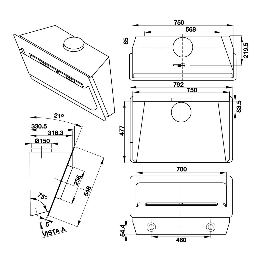 Máy hút mùi gắn tường Hafele HH-WVG80D 539.81.194