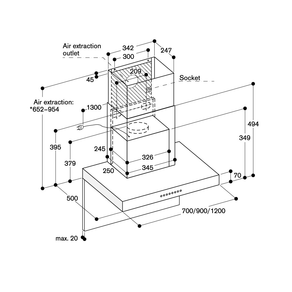 Máy Hút Mùi Gắn Tường GAGGENAU 539.86.403
