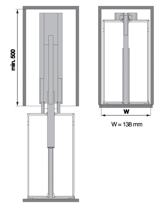 TỦ KHO HAFELE KESSEBOHMER DISPENSA 546.27.310 150mm