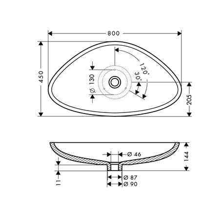 Lavabo Axor Massaud 800mm (ZD)