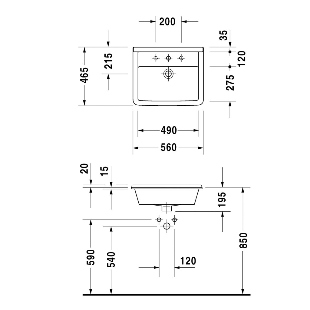 Lavabo âm bàn Duravit Starck 3 588.45.084