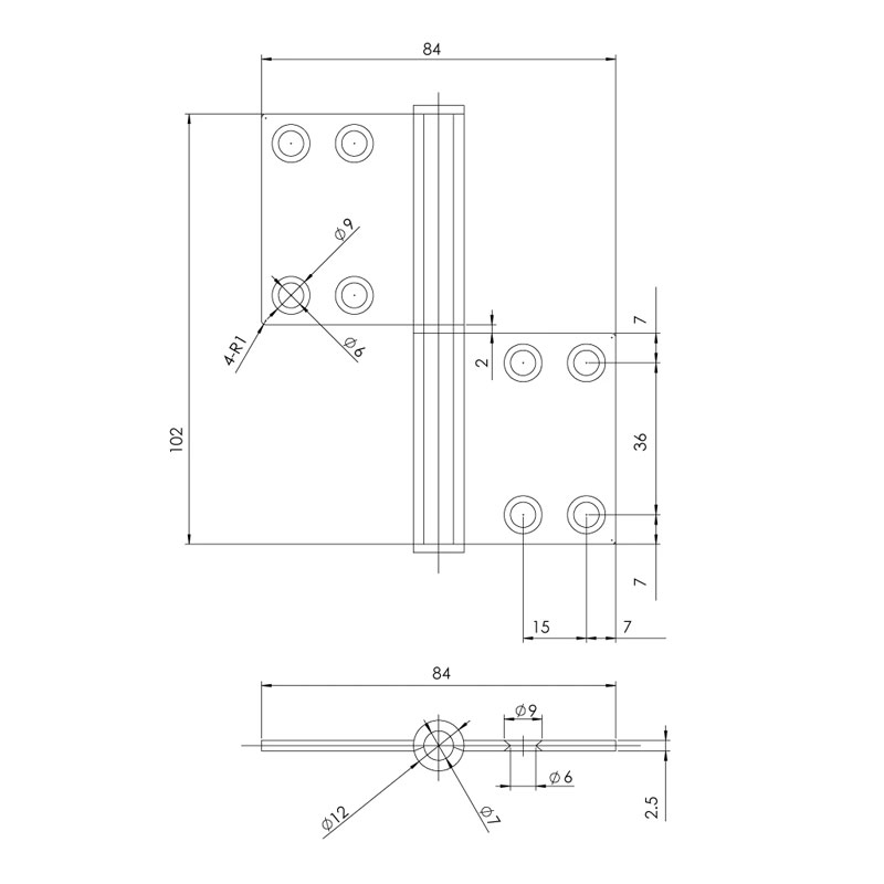 BẢN LỀ LÁ CHO CỬA ĐỐ NHỎ HAFELE 926.60.900