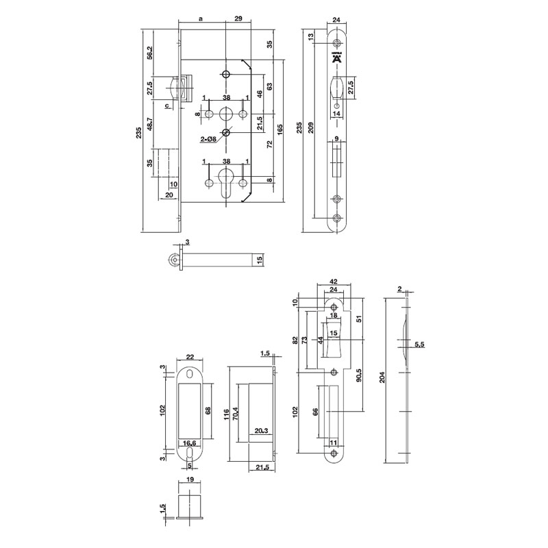 THÂN KHÓA CON LĂN HAFELE 911.24.068