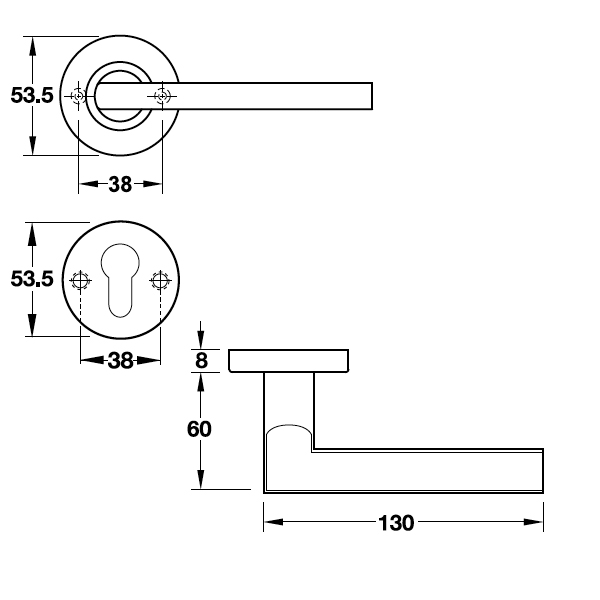 KHÓA CỬA HAFELE 903.78.162 ĐEN MỜ