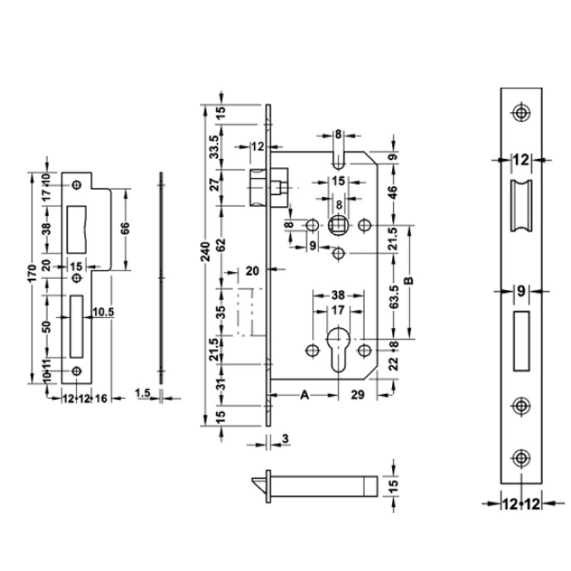 THÂN KHÓA DIY HAFELE 489.10.562
