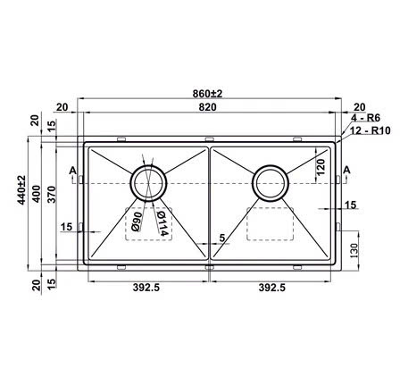 Chậu Inox Hafele - WS R10 HS25-SSN2S-8644 567.94.023