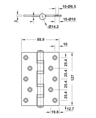 Bản Lề Lá 2 Vòng Bi 80Kg Hafele 926.41.288