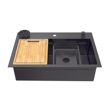 Chậu bếp Inox Hafele WF R10 HS25-SSN1S-8052 567.24.489 Đen