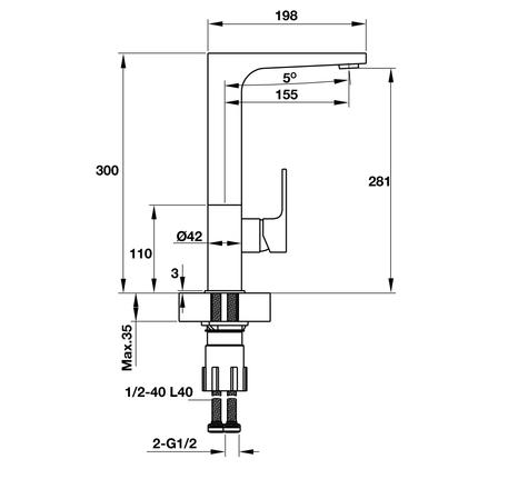 VÒI BẾP HAFELE HT19-CH1F281 570.51.030