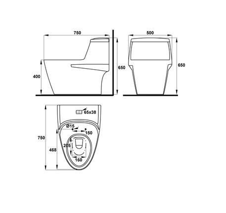 Bồn cầu một khối ICONIC 588.79.400