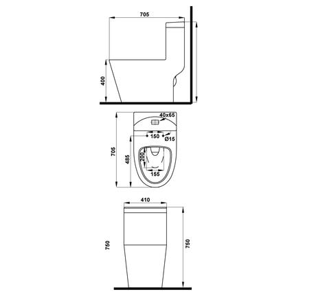 Bồn cầu một khối ICONIC 588.79.402