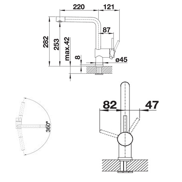 VÒI RỬA CHÉN BÁT BLANCOLINUS-S CHROME - 565.68.250