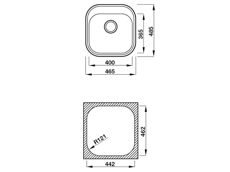 Chậu rửa chén Hafele 465mm HS19-SSN1R50 567.23.083
