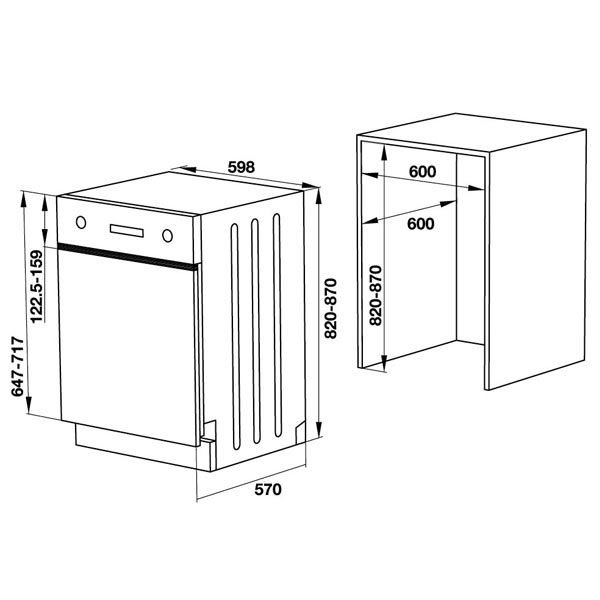Máy Rửa Bát Âm Bán Phần Häfele HDW-HI60B 533.23.210