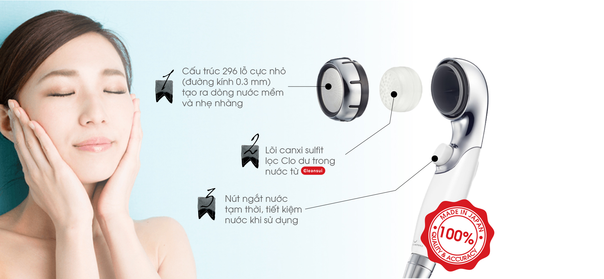 LỌC NƯỚC SEN TẮM CLEANSUI ES301