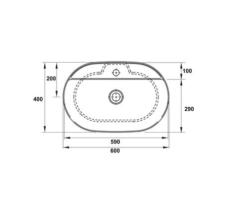 Chậu rửa đặt bàn Luv 600 x 400 - 588.45.182