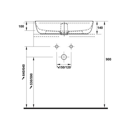 Chậu rửa đặt bàn Luv 600 x 400 - 588.45.182