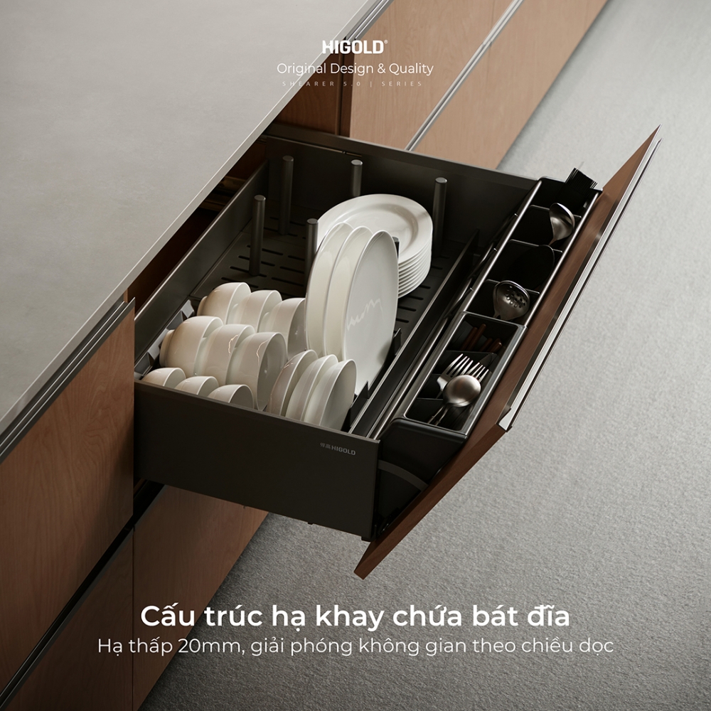 GIÁ ĐỂ BÁT ĐĨA HỘP NHÔM CAO CẤP DÒNG MỞ NHANH SHEARER 5.0