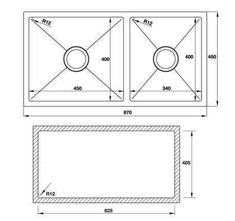 Chậu inox Häfele HS19-SSN2S90L 567.23.040