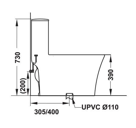 Bồn cầu một khối Sapporo 588.79.407