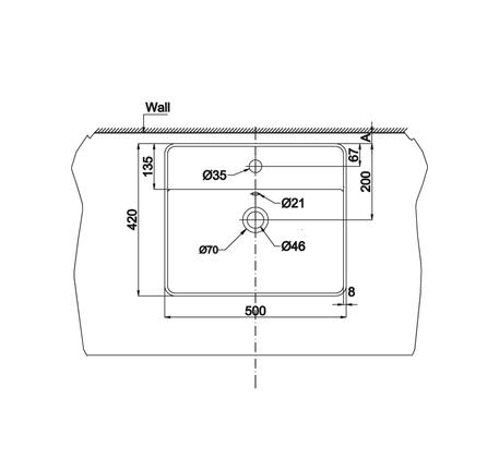 Chậu sứ đặt bàn Sapporo 500 - 588.79.032