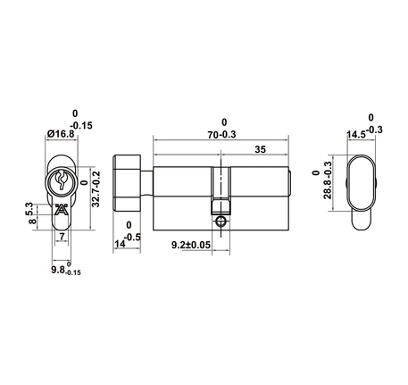 Bộ khóa tay nắm gạt DIY Hafele 499.63.611