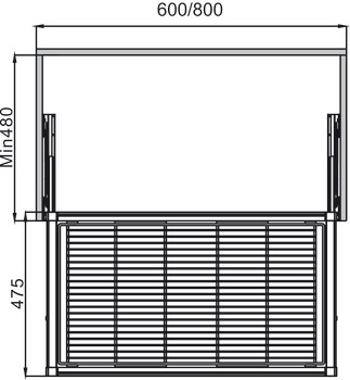 Rổ kéo bằng kim loại 800mm Hafele 807.95.143