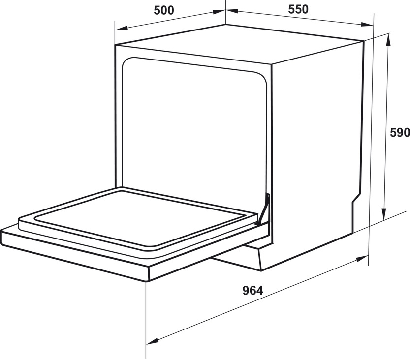 Máy rửa chén bát để bàn, HDW-T5551B - 538.21.340