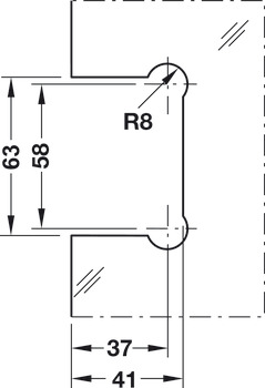 Bản lề phòng tắm Kính- Tường 90º Hafele 981.00.502