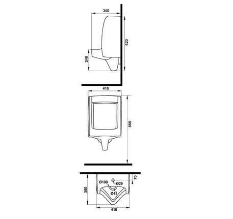 Bồn tiểu nam treo tường SEINE 588.79.421