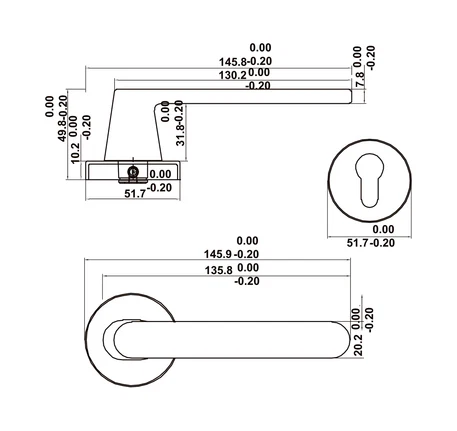 Bộ khóa tay nắm gạt DIY Hafele 499.63.609