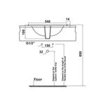 Chậu sứ vành nổi Sapporo 540 - 588.79.012