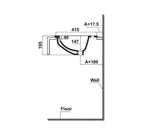 Chậu sứ vành nổi Sapporo 540 - 588.79.012