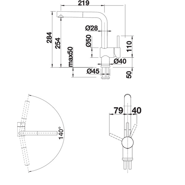 VÒI ĐÁ BLANCO LINUS-S ANTHRACITE - 565.68.350