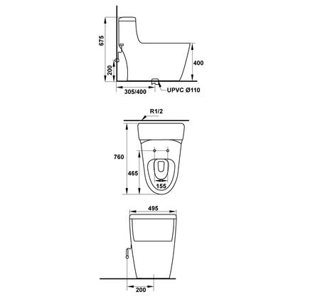 Bồn cầu một khối ICONIC 588.79.401