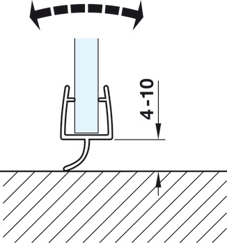 Ron cửa phòng tắm kính 10 - 12mm Hafele 950.50.013