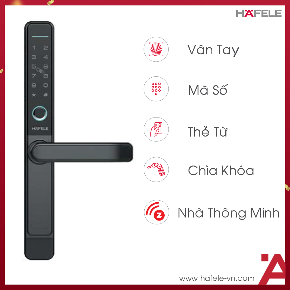 Khóa điện tử cho cửa nhôm Hafele DL6600