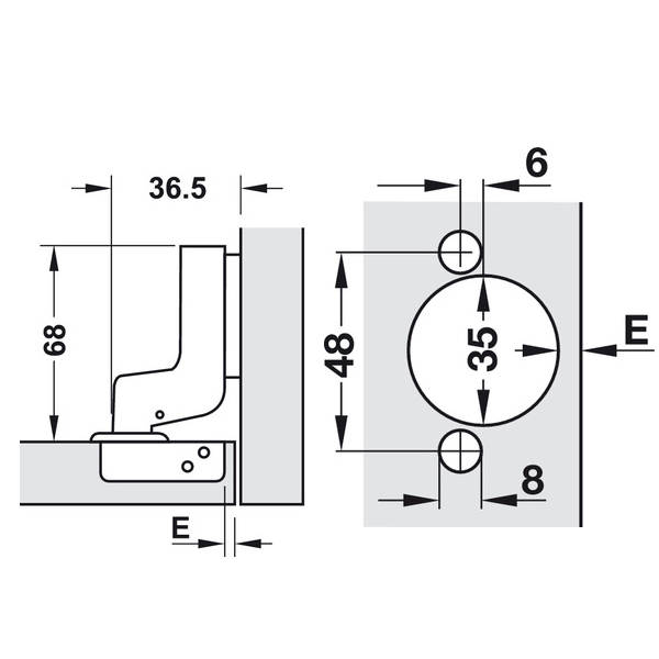 BẢN LỀ GIẢM CHẤN INOX HAFELE LỌT 315.06.752