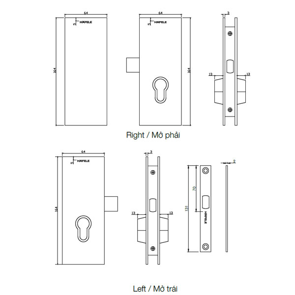 KHÓA CỬA KÍNH HAFELE